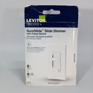 LEVITON 06674-P0W Sure Slide Universal 150W LED & CFL/600W Dimmer Switch White